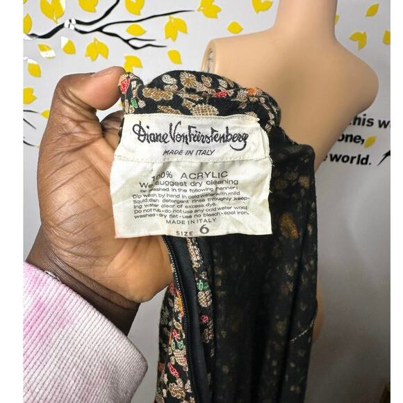 Vintage Diane Von Furstenberg Floral Dress With Belt Size 6‎ Made In Italy - Picture 7 of 12